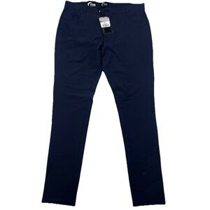 NWT ZYIA Mens Large 32" Inseam Navy Office Chino‎ Pants Stretch